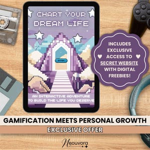 Interactive Pixel Art Digital Planner – Gamified RPG Journal for Goals, Self Development, Reflection & Creative Planning PDF