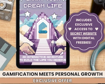 Interactive Pixel Art Digital Planner – Gamified RPG Journal for Goals, Self Development, Reflection & Creative Planning PDF