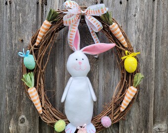 Soft White Bunny Easter Wreath