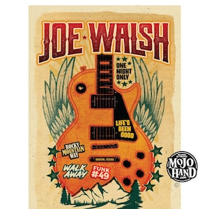 Joe Walsh concert poster - 2011- 12&quot;x18&quot; signed by the poster artist