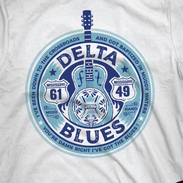 Delta Blues Music tee - Mojohand brand - Mississippi Dobro shirt