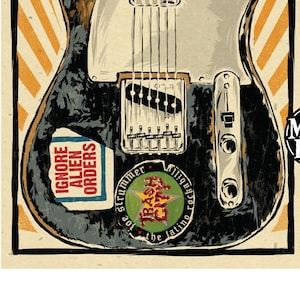 Joe Strummer / Clash Guitar Tribute Poster - 12"x18" Signed by the