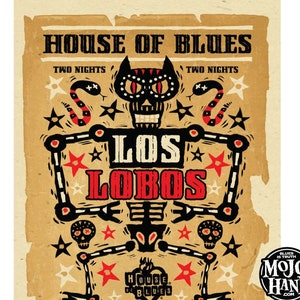 Los Lobos concert poster - 2005- 12&quot;x18&quot; signed by the poster artist - HOB