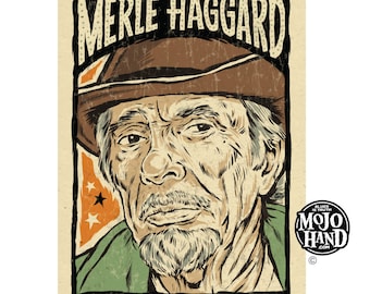 Canvas Merle Haggard in Concert Art Print Poster