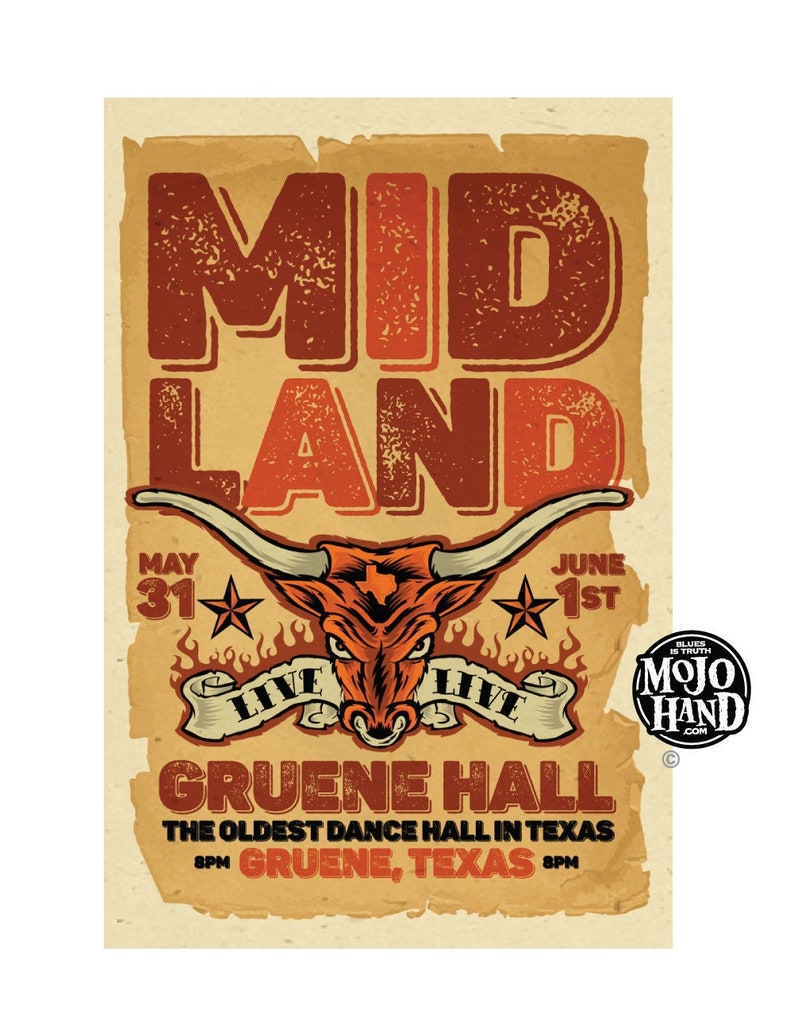 Midland Lettering Midland Concert Poster - 2018- 12