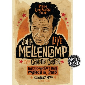 John Mellencamp concert poster - 2015- 12&quot;x18&quot; signed by the poster artist