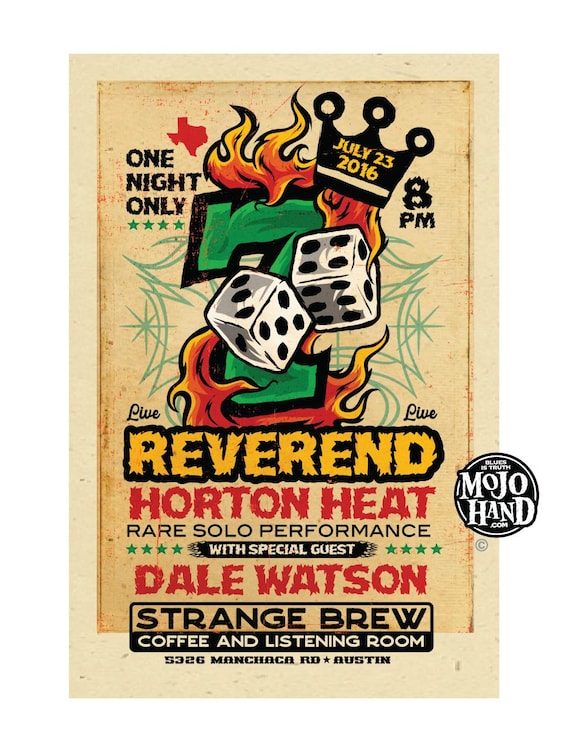 Reverend Horton Heat and Dale Watson Concert Poster - 2016 - 12