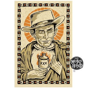 Hank Williams sanctified folk art tribute poster - 12&quot;x18&quot; signed by the artist