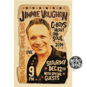 Jimmie Vaughan Blues Concert poster - 12&quot;x18&quot; signed by the artist