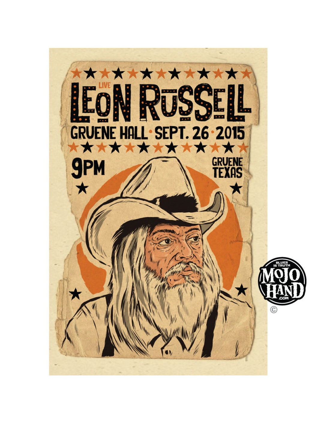 Leon Russell Concert Poster - 2015- 12