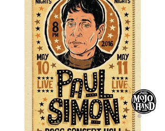 Paul Simon concert poster - 2016- 12"x18" signed by the artist