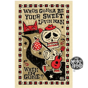 Sweet Lovin Man Blues folk art Muddy Waters tribute poster - 12&quot;x18&quot; signed by the artist