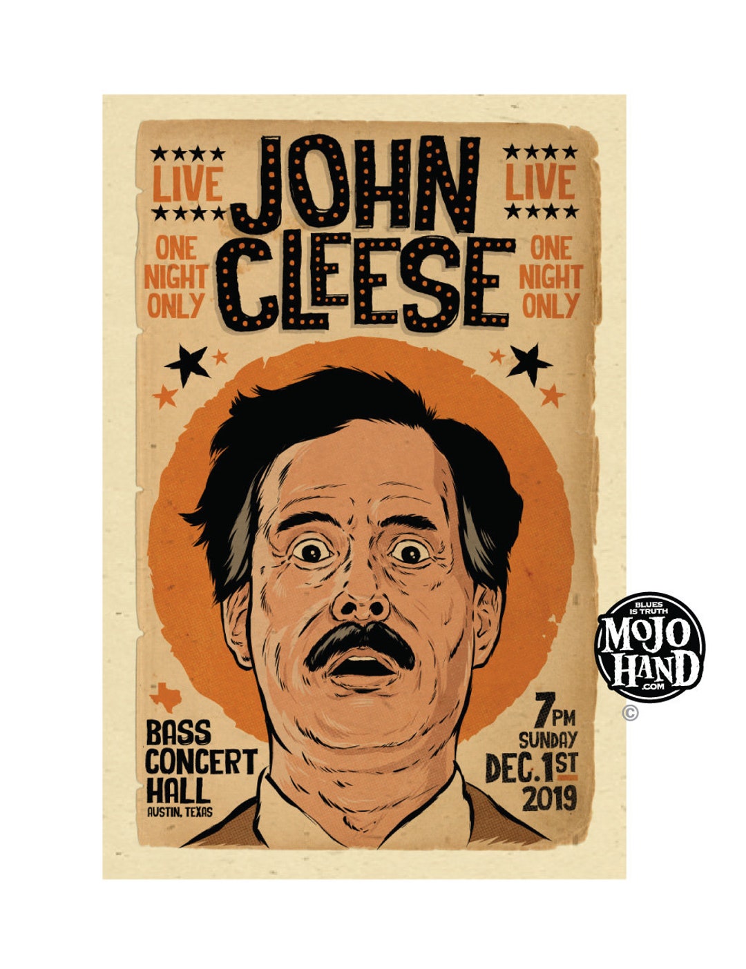 John Cleese Comedy Concert Poster - 2019- 12\, image size:1080x1404