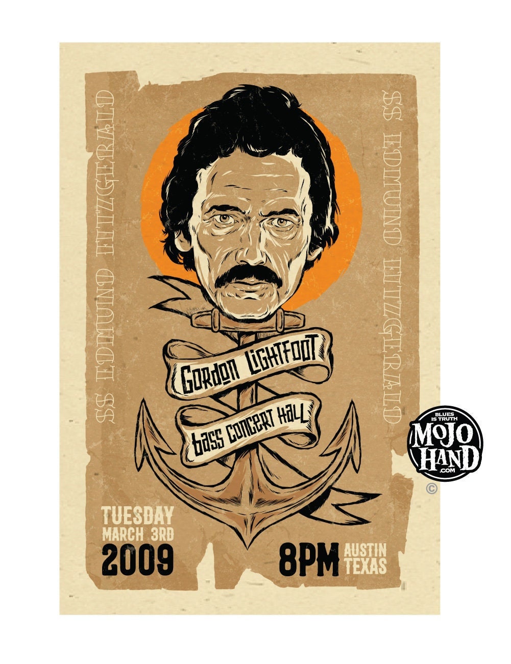 ◇GOOGUT 歌徳 オークションカタログ 2008 コンテンポラリー◇ Gordon Lightfoot Concert Poster - 2009- 12