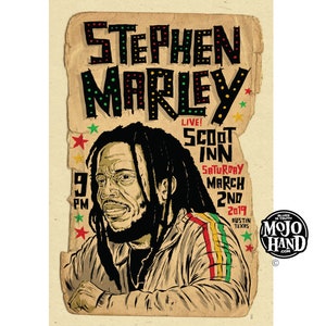 Stephen Marley Reggae concert poster - 2019- 12&quot;x18&quot; signed by the artist