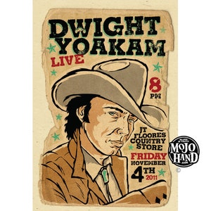 Dwight Yoakam concert poster - 2011- 12&quot;x18&quot; signed by the artist