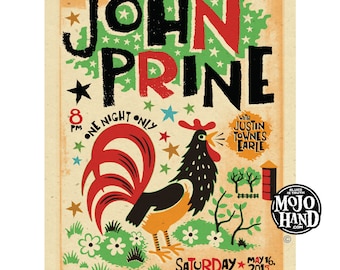 John Prine concert poster - 2015- 12&quot;x18&quot; signed by the artist