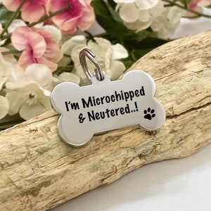 Dog ID tag Pet id tag cat id tag Pet id tags bone shape PERSONALISED with your own words