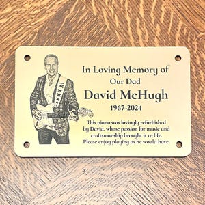 Memorial Plaque with PHOTO - 15x9.5cm/6x3.75inch Personalised in Silver, Gold or Copper/Rose Gold Colour - message us for a custom size