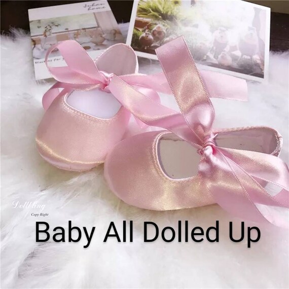 satin baby shoes