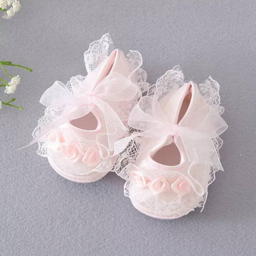 Infant Satin and Lace Baby Shoes for Christenings Blessings Etsy