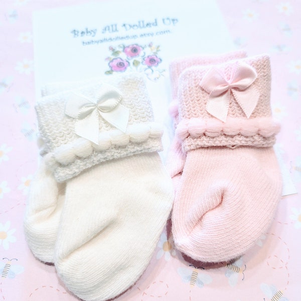 Preemie baby socks, set of two.