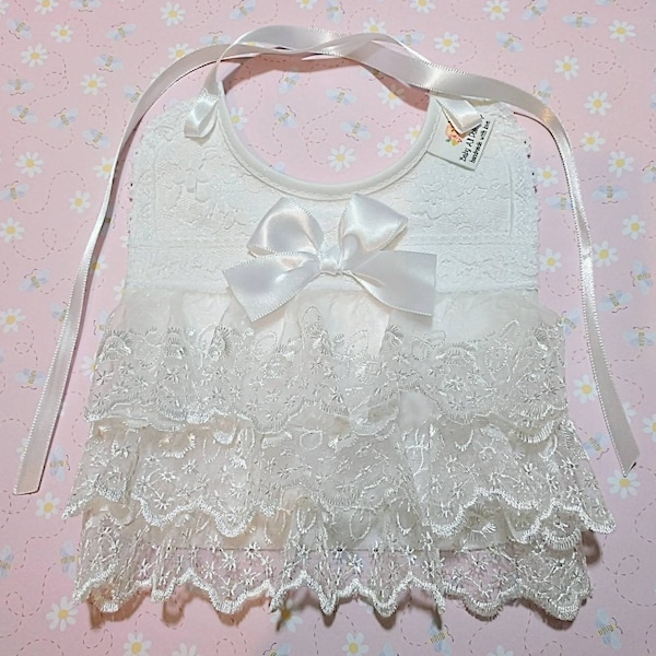 Beautiful Blessing, christening or baptism bib in three sizes.