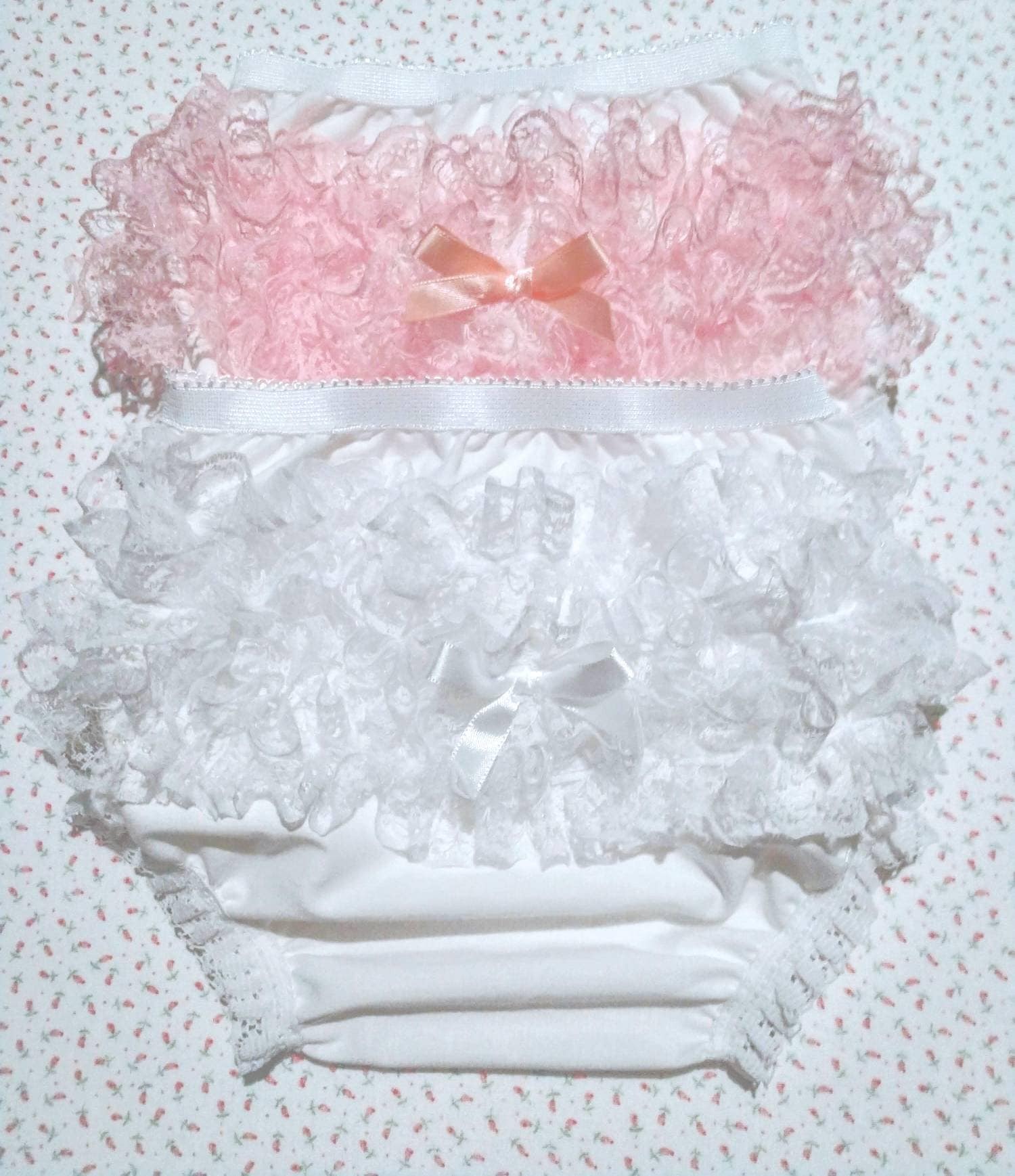 Lace Ruffled Panties, Diaper Cover, Bloomers. 