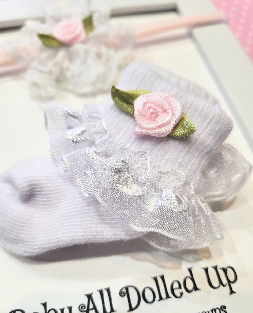 Preemie Socks and Matching Headband Etsy
