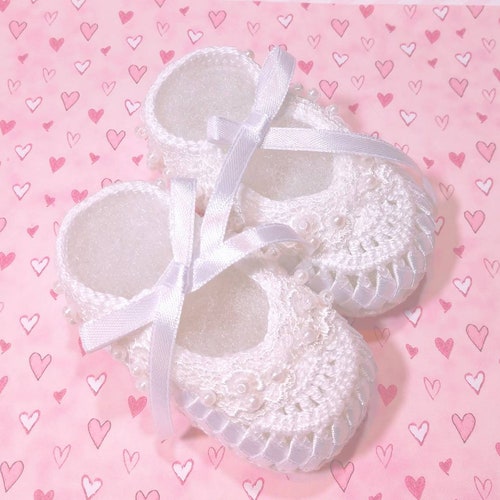 Crochet Baby Booties Baby Booties Girl Christening Baby Etsy