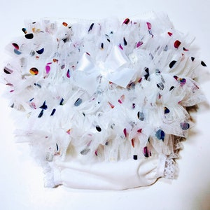 Ruffled sequins diaper cover, bloomers for birthday bash, photo shoots and special parties!