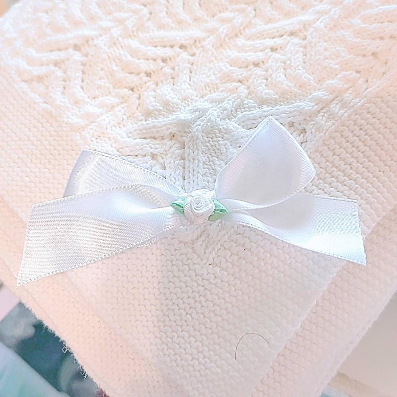 knitted christening shawl