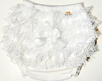 Christening, baptism or blessing diaper cover, bloomers or ruffled white socks