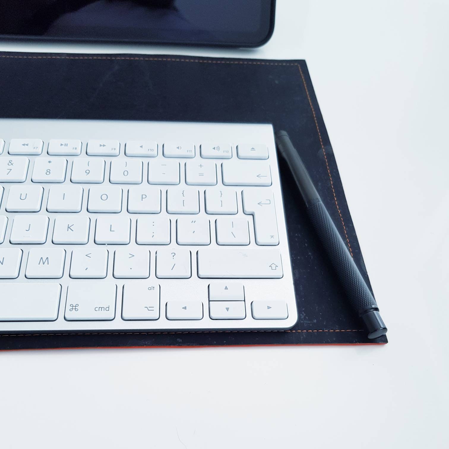 Small Cork Leather Desk Mat, Vegan Desk Mat, Faux Leather Desk Mat