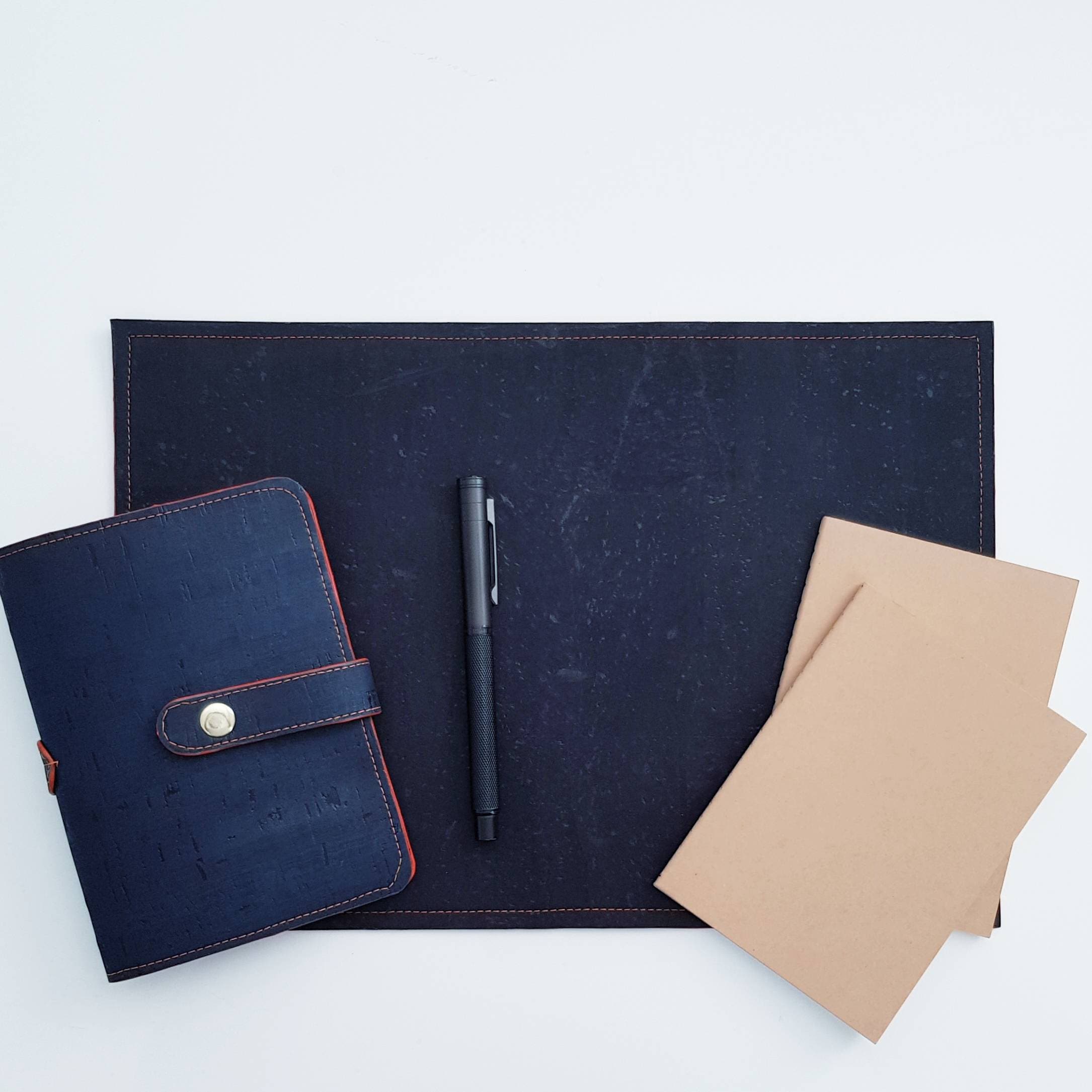 Small Cork Leather Desk Mat, Vegan Desk Mat, Faux Leather Desk Mat