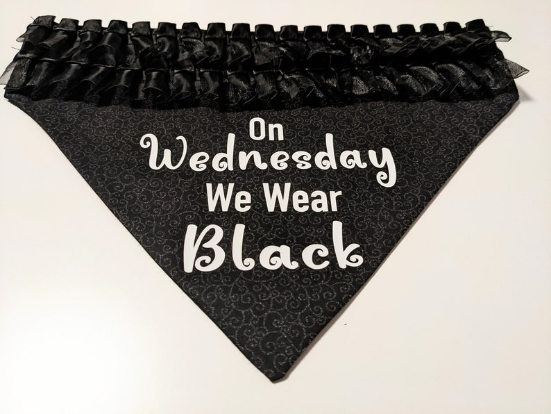 Wednesday Over the Collar Pet Bandana We Wear Black