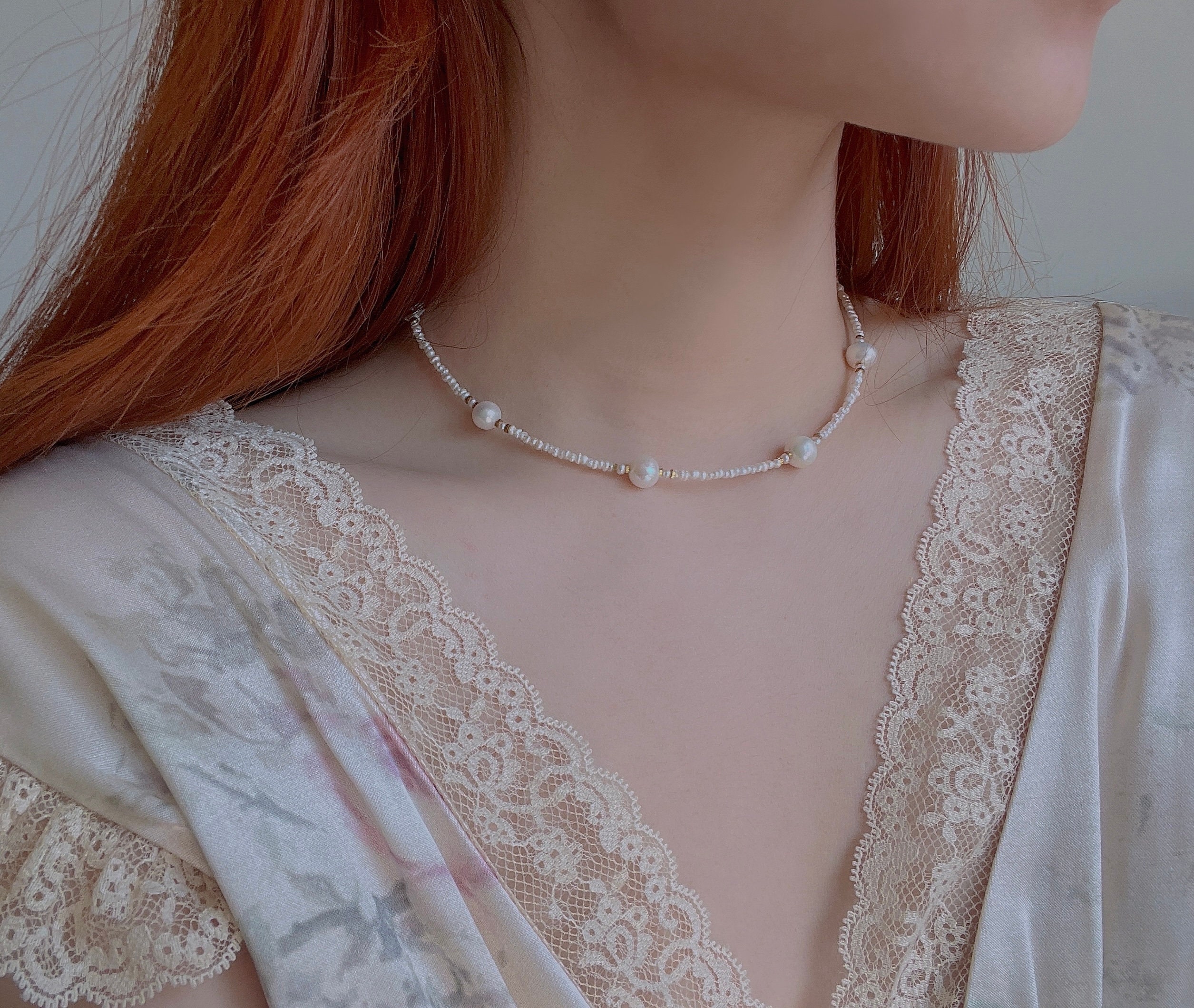 Pearl Necklace With Different Pearl Size (pre-order) - Etsy