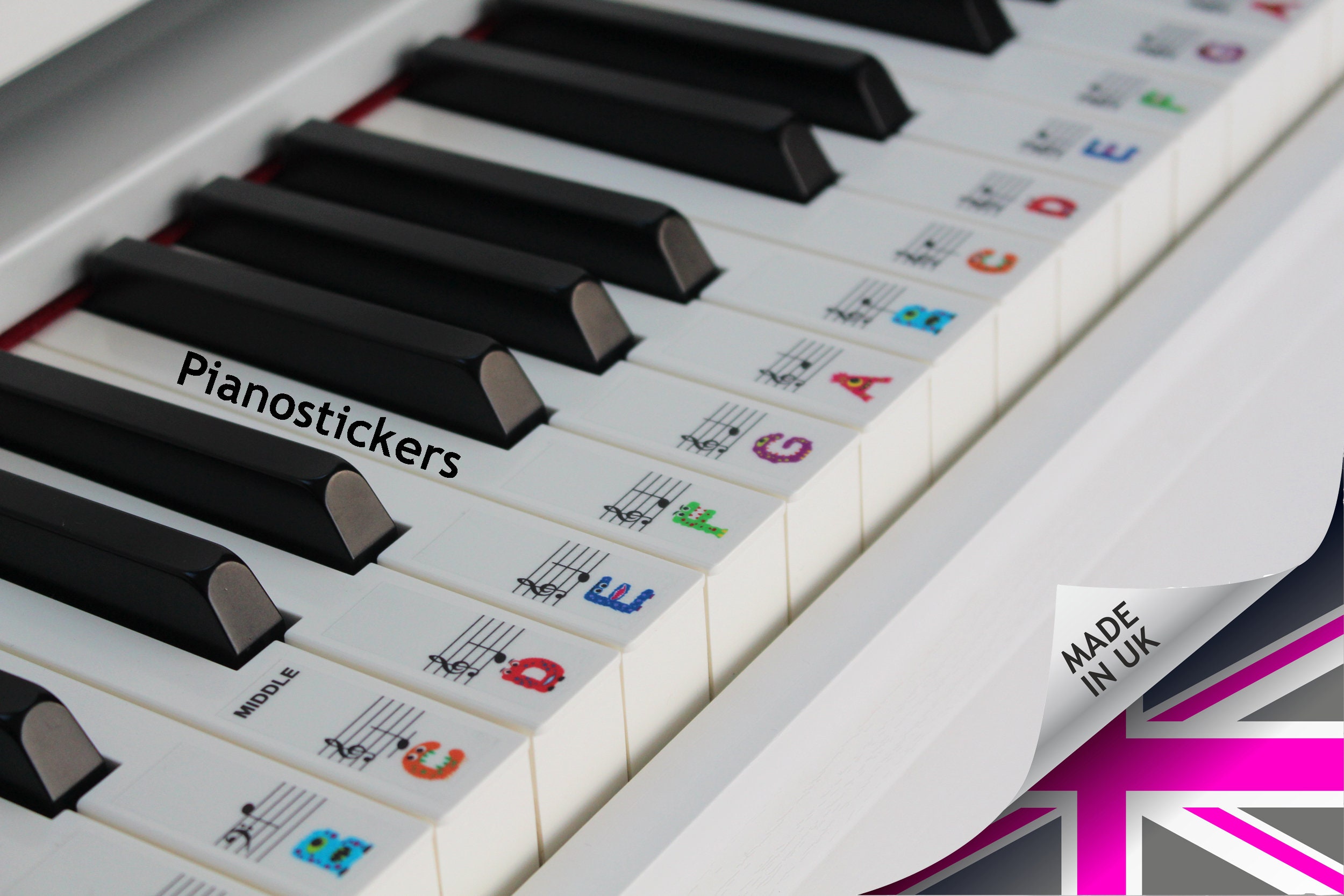 Étiquettes de Notes Piano, Amovible Autocollants Clavier Piano Électrique  61 Touches pour Débutants Silicone Réutilisable Aut