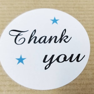 Dank u stickers pack van 50 voor ambachten, handgemaakte geschenken ambachtelijke ambachtelijke ronde etiketten GRATIS Britse verzendkosten