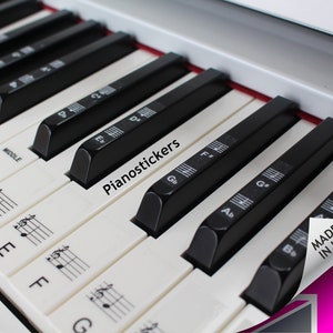 Transparent 37 49 61 clavier électronique 88 touches Piano Stave Note  autocollant Version de Notation et partitions pour touches blanches 