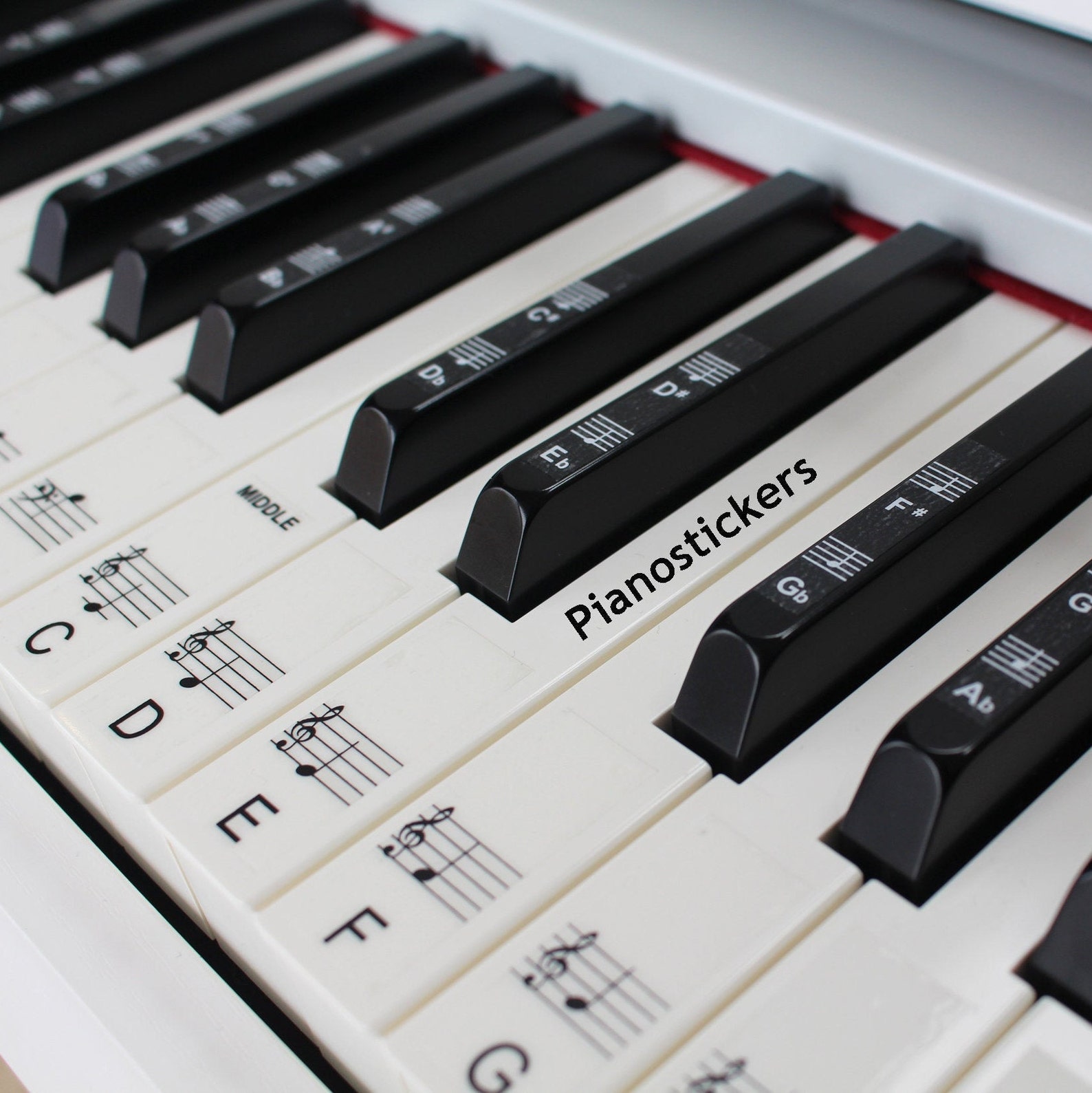 Piano Stickers 61 Key Set for the Black & White Keys Etsy UK