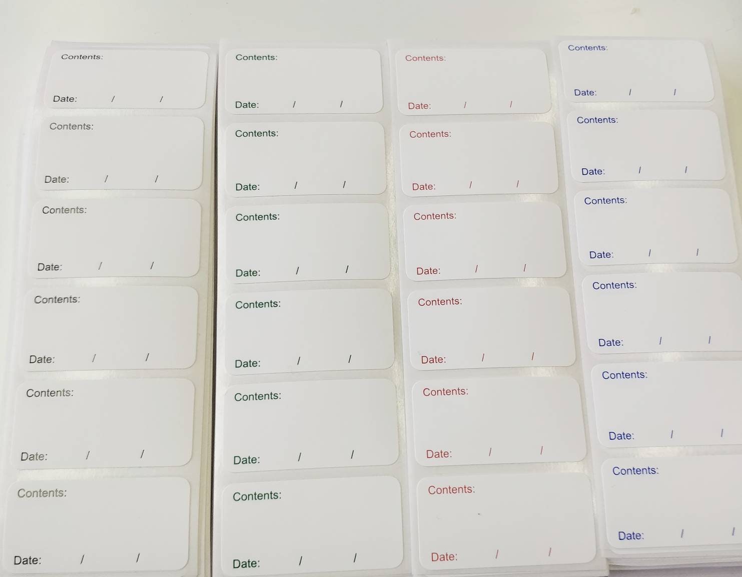 Freezer Labels Fridge Stickers Multi Coloured 108 Labels Food Storage