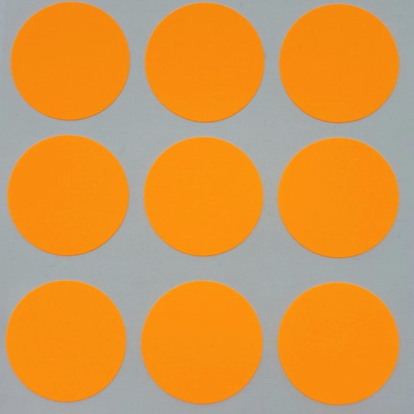 90 Circle Orange Dot Stickers round colour sticky dots 24mm (approx 1 inch)