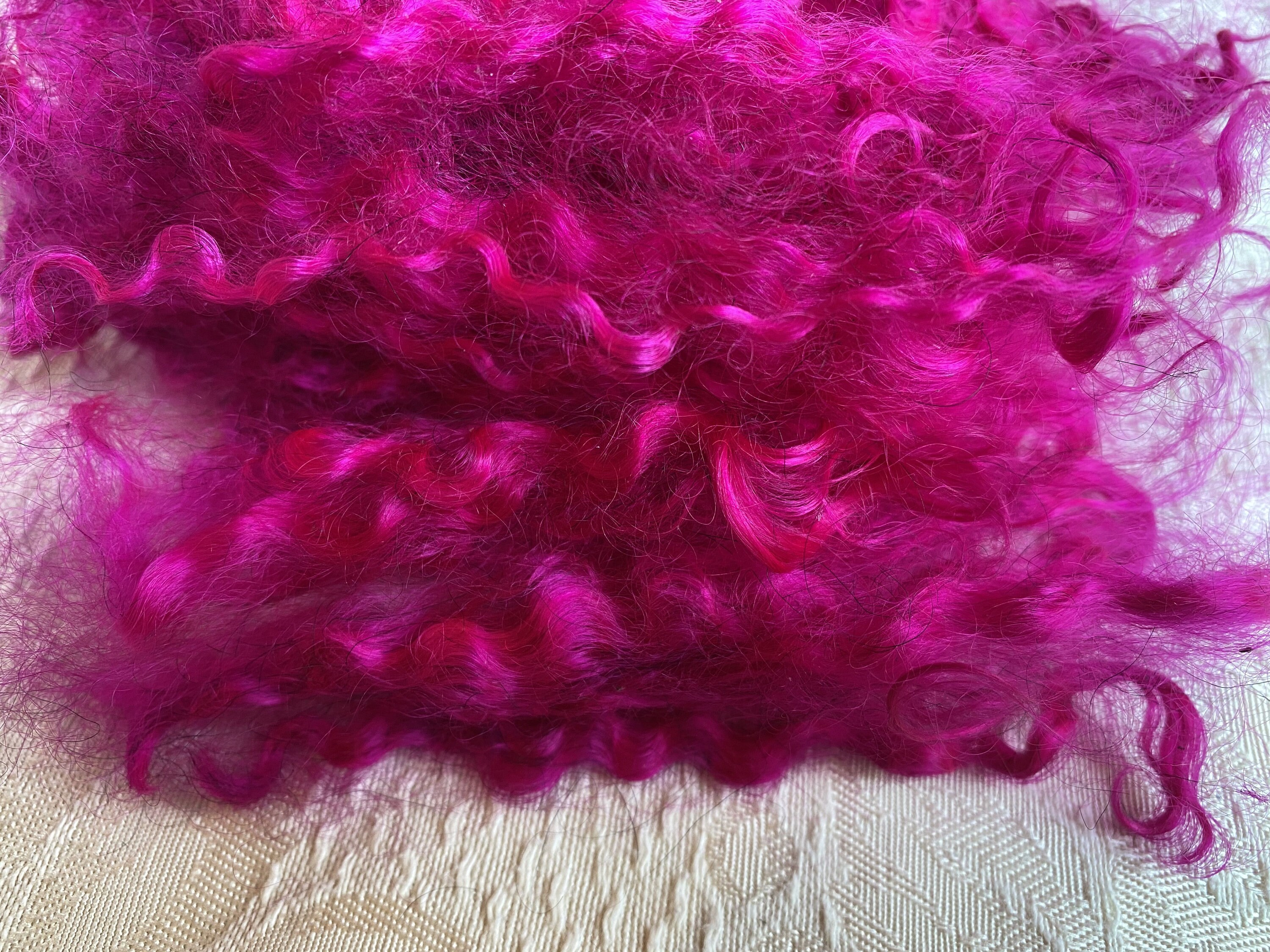 Hot pink Mohair locks hand dyed 1 ounce 6 inches soft Etsy