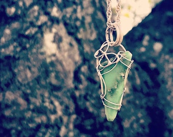 Dainty Sterling Variscite Pendant