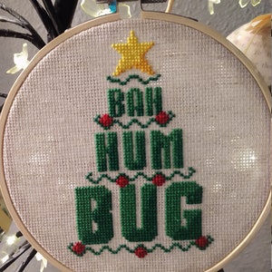 Bah Humbug - finished cross stitch
