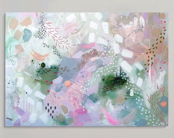 Abstract Multicolor Art Print: Light Pastel Colors, Modern Wall Decor