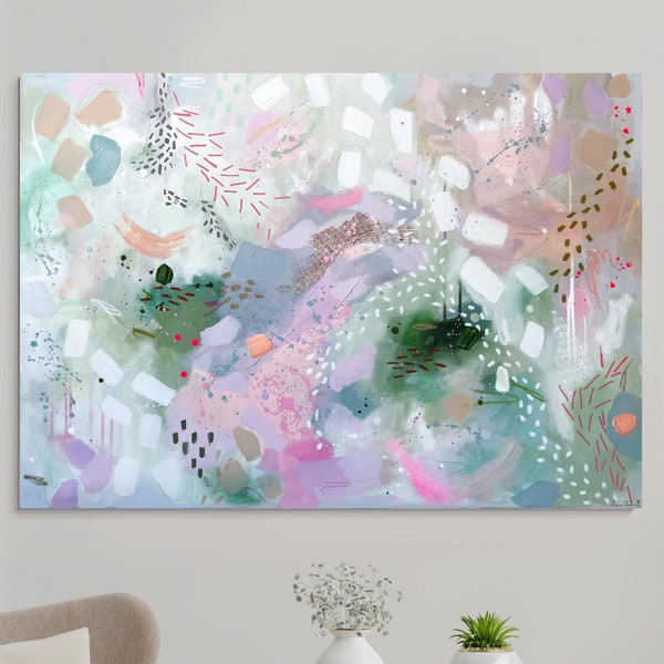 Rich colorful  art, Joyful Multicolor Colorful Art, Colorful Abstract Art, Light Pastel Colors Wall Art, Unique wall art by Anna Rodman