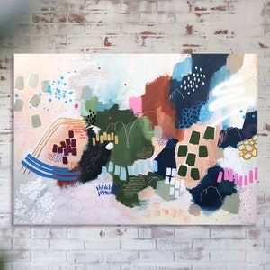 Original Abstract Painting, Wall Art Office Decor, Sea Abstract Canvas, Blue Sea Abstract Painting, Blue Abstract Art, Living Room Art