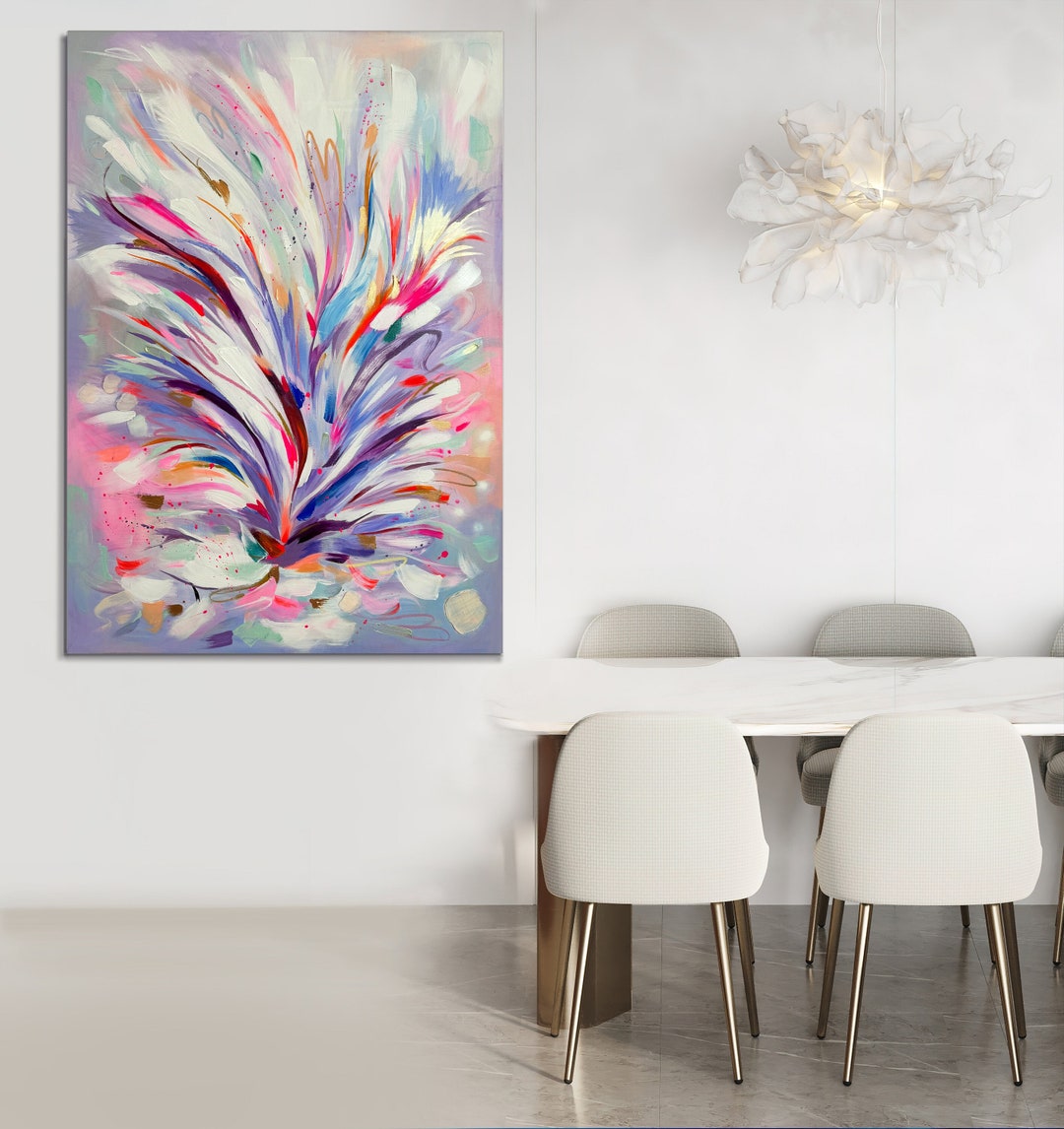 Vibrant Colorful Art, Happy Art, Joyful Wall Art, Original Abstract